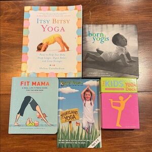 Baby Child Mama Yoga Lot of 4 Hardback Paperback DVD Birth to 8 Women Fitness